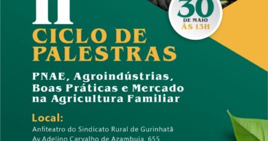 Prefeitura de Gurinhatã e EMATER promovem II Ciclo de Palestras sobre Agricultura Familiar
