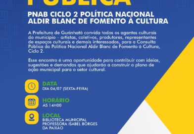 Gurinhatã realiza consulta pública para construção do plano de ação da Política Nacional Aldir Blanc de Fomento à Cultura